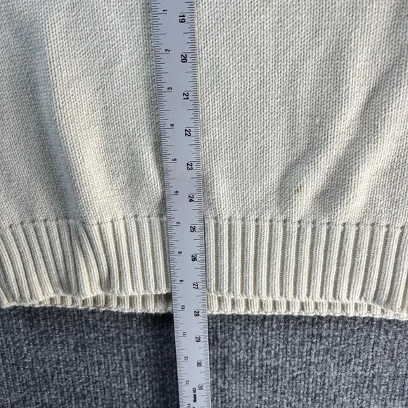 Eddie Bauer Sweater Mens LT White Cotton Knit Crewneck Pullover Big Tall Casual - Picture 4 of 6